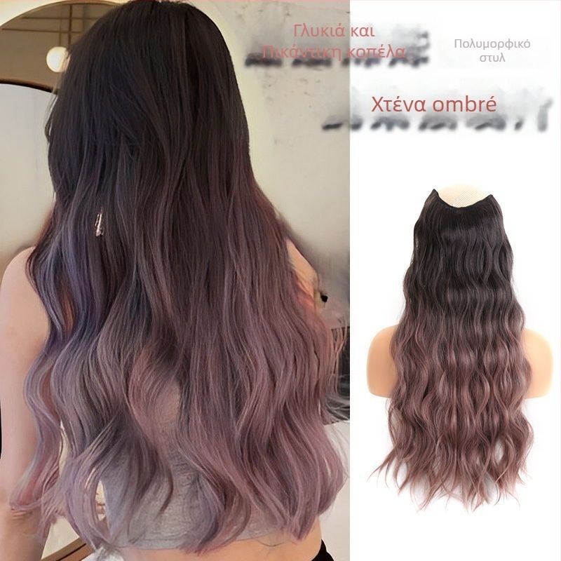 Ενιαίες επεκτάσεις μαλλιών χωρίς ραφές, κύμα νερού, θερμοανθεκτικό σύρμα, αύξηση όγκου, φρύδια: ίσια ή κεκλιμένη