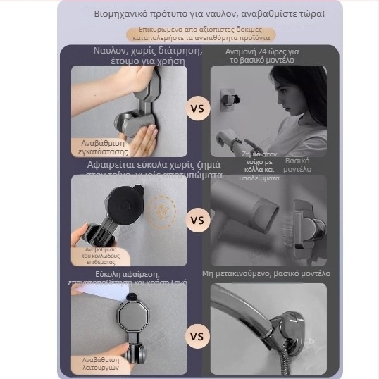 ABS στήριγμα κεφαλής ντους, ρυθμιζόμενο, χειροκίνητη εγκατάσταση, μοντέρνο στυλ, δυνατότητα παραμετροποίησης