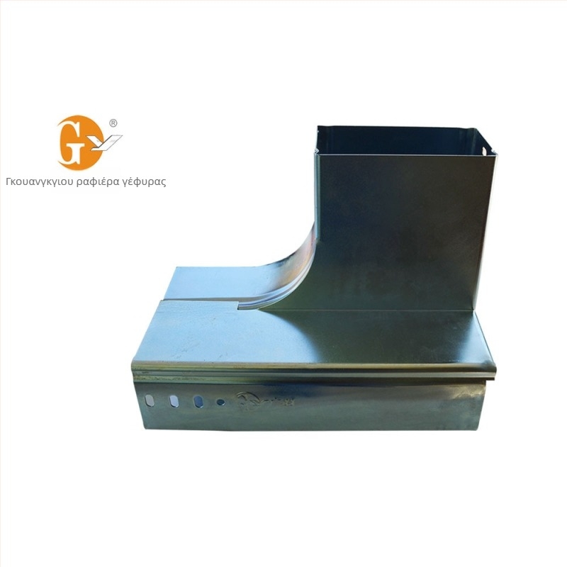 Προσαρμοσμένα εξαρτήματα γέφυρας καλωδίων γαλβανισμένα με ζεστό βύθισμα, τύπος σκάλα, δεξιά κάτω καμπή, μοντέλο 120/240/360, κατάλληλα για χαμηλό και υψηλό ρεύμα