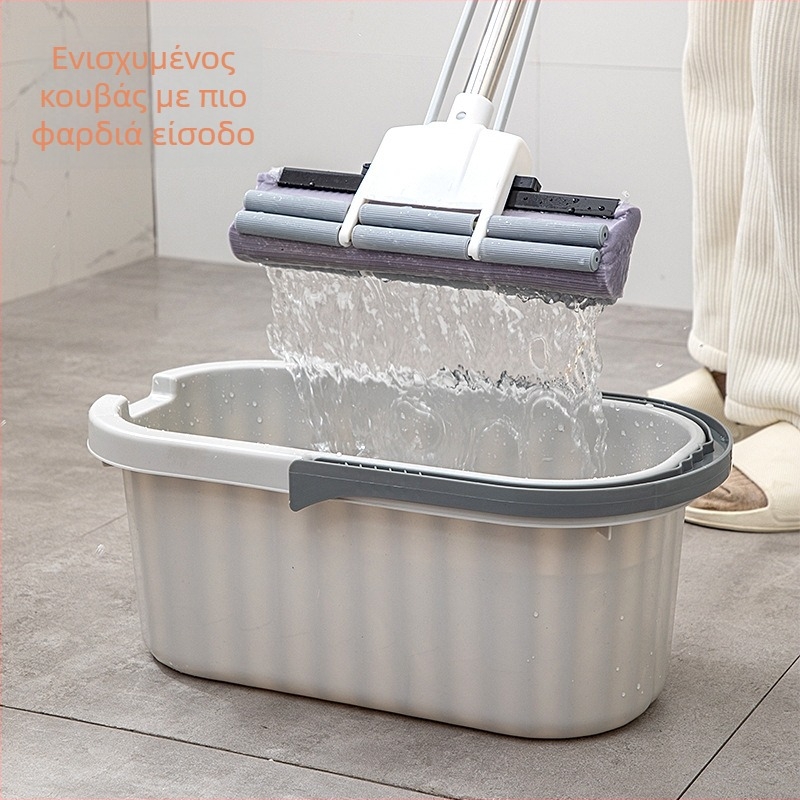 Hongqi Κάδος για σφουγγαρίστρα με κολλημένο βαμβακερό mop, αναδιπλούμενος αγωγός στύψιμο, ορθογώνιος πλαστικός κάδος για σφουγγάρι, μοντέλο 2023