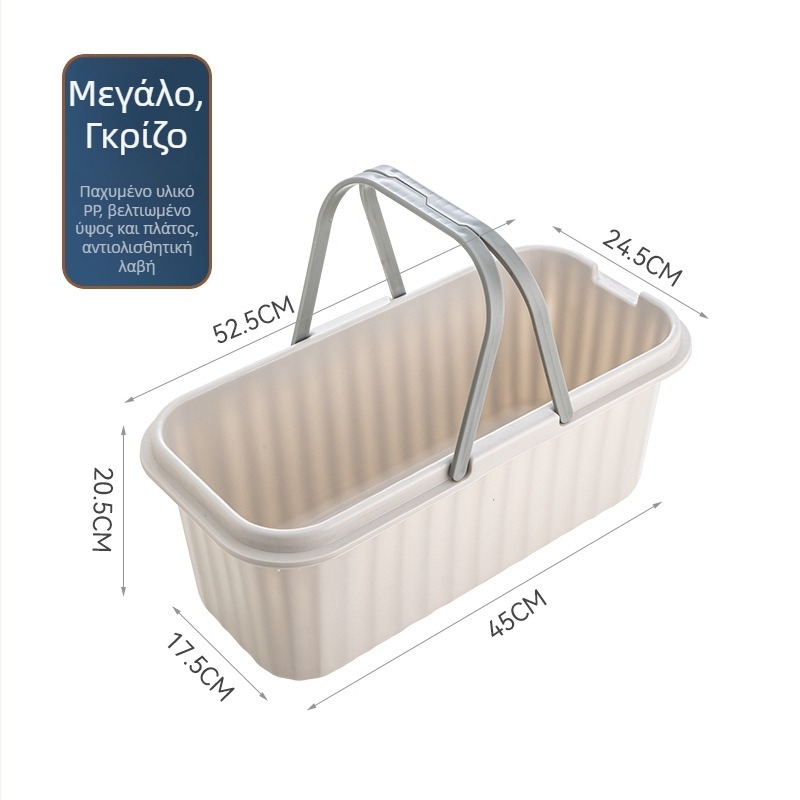 Hongqi Κάδος για σφουγγαρίστρα με κολλημένο βαμβακερό mop, αναδιπλούμενος αγωγός στύψιμο, ορθογώνιος πλαστικός κάδος για σφουγγάρι, μοντέλο 2023