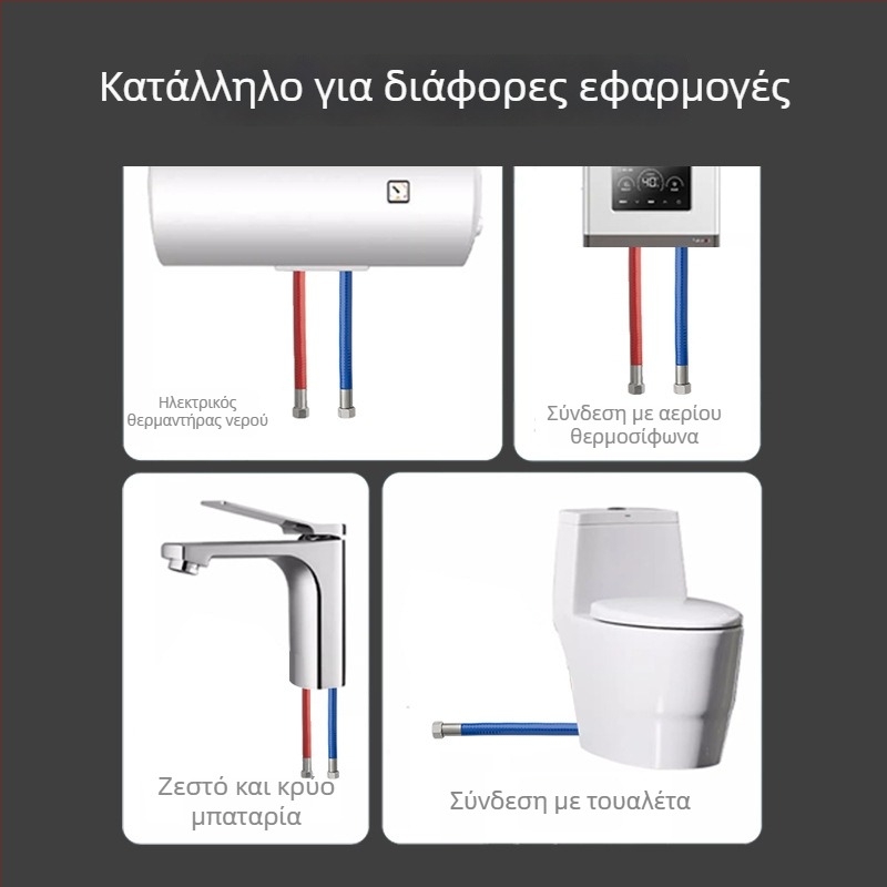 Ανοξείδωτος σωλήνας νερού από 304 χάλυβα, γοφραρισμένος με PVC επίστρωση, παχυνμένος, ανθεκτικός σε έκρηξη και προστασία από εγκαύματα για ζεστό και κρύο νερό