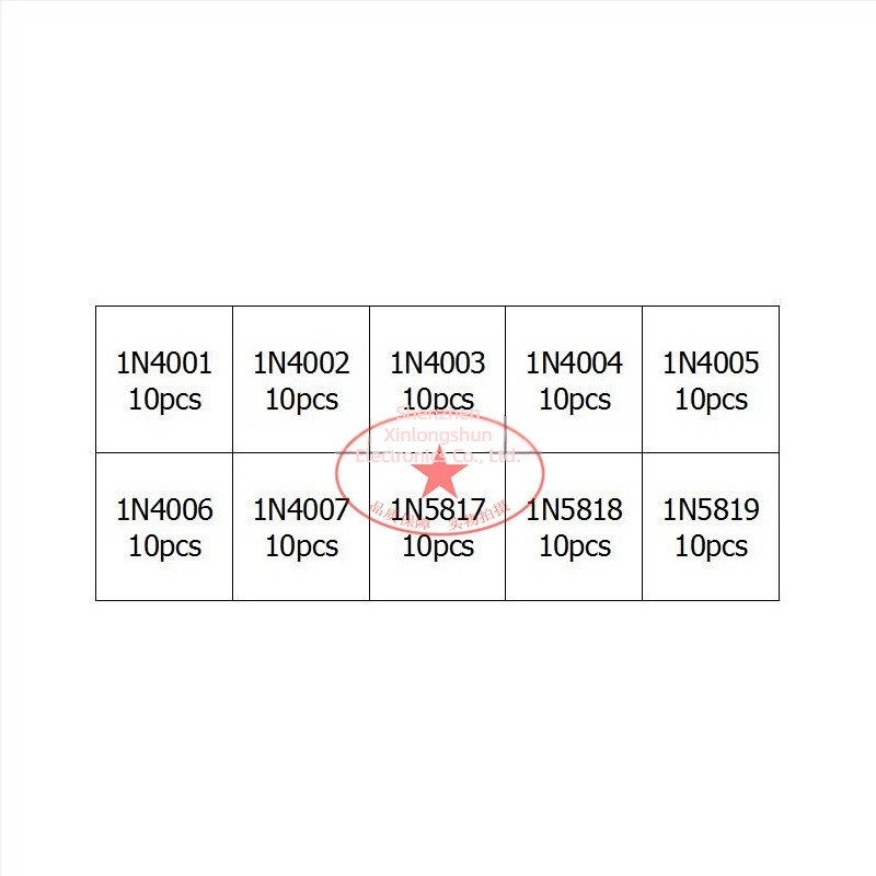 Aemedy κιτ διόδων ανόρθωσης με 1N4001 και IN5819 για οικιακές συσκευές