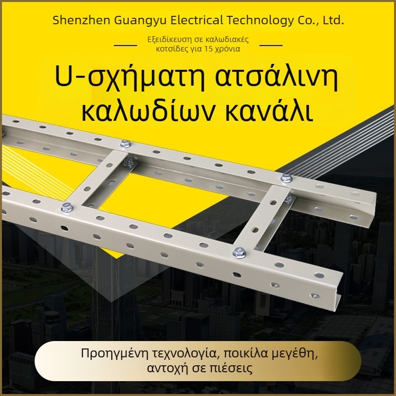 Ράφι καλωδίων από ατσάλι σε σχήμα U, ανοιχτής δομής τύπου σκάλας με πολλές οπές για εσωτερικούς χώρους επικοινωνιών και δεδομένων, κατασκευή από δοκούς (Μάρκα: Phoenix diagram wiring; Υλικό: Ατσάλι; Πιστοποίηση: ISO 9001:2000; Προσαρμογή: Διαθέσιμη)