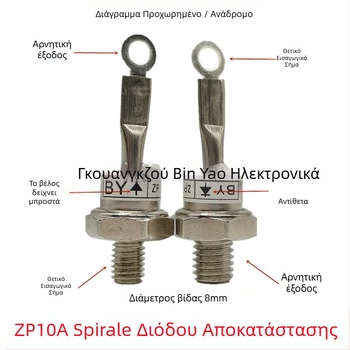 ZP10A / 2CZ10A 1000–1200 V σπειροειδής διόδος πυριτίου – Shinohama, για ηλεκτρικές εφαρμογές