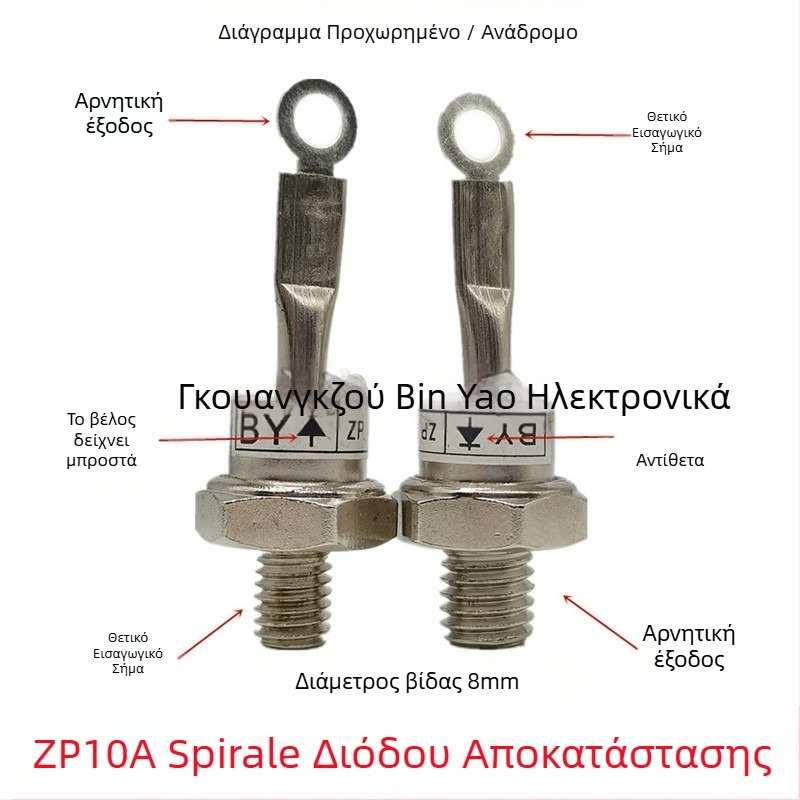 ZP10A / 2CZ10A 1000–1200 V σπειροειδής διόδος πυριτίου – Shinohama, για ηλεκτρικές εφαρμογές