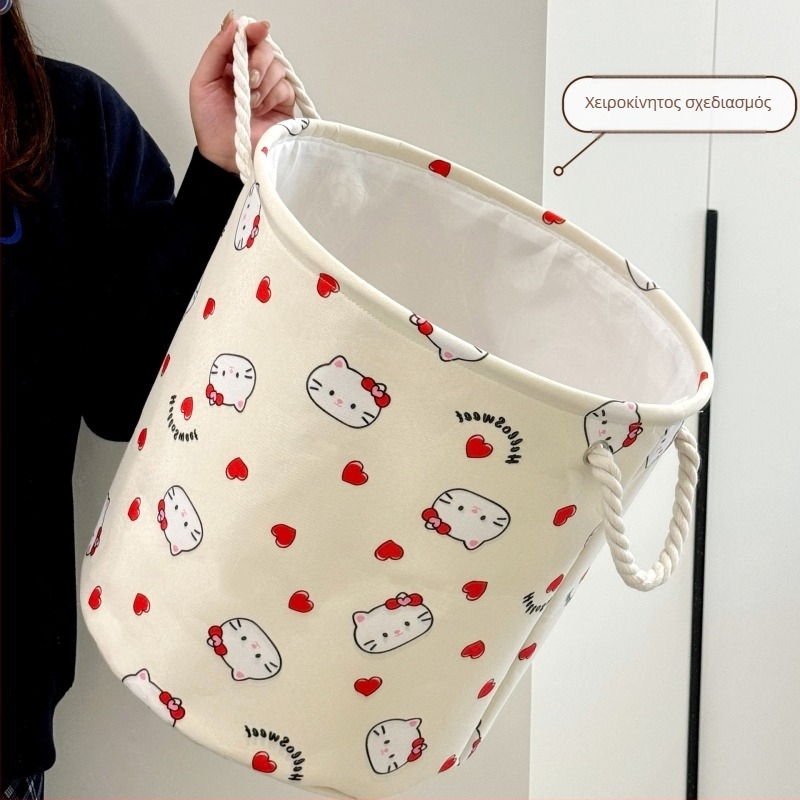 Πτυσσόμενο καλάθι πλυντηρίων από βαμβάκι και λινό, αδιάβροχο, με μεγάλη χωρητικότητα, κατάλληλο για μπάνιο