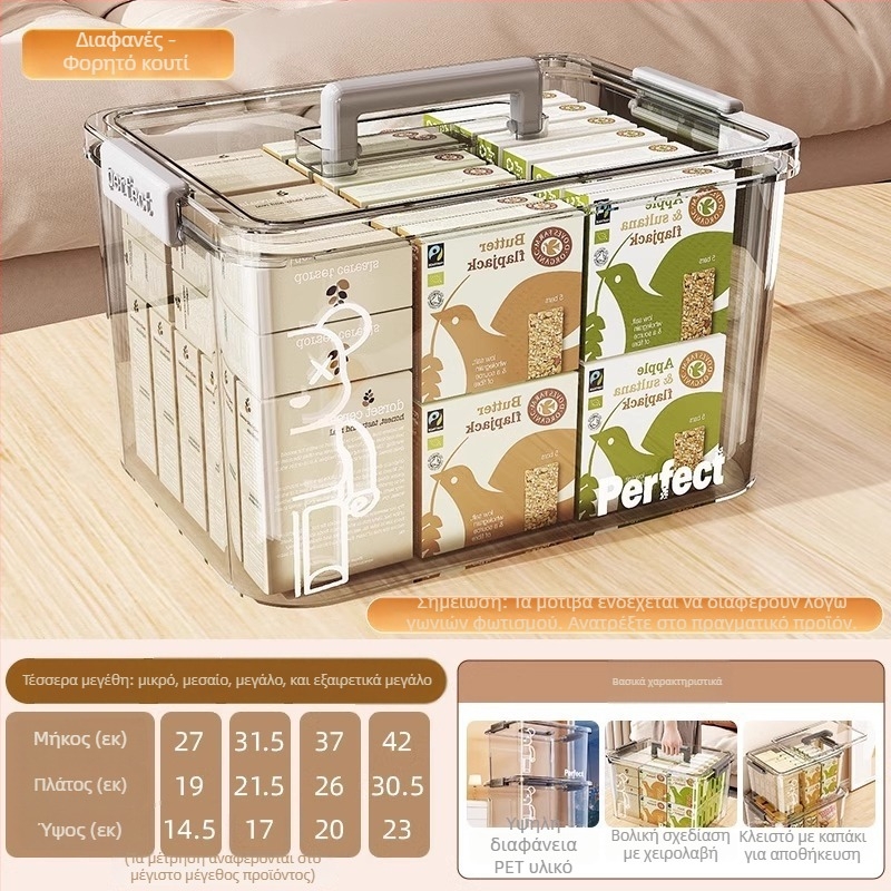 Διαφανής πλαστικός φορητός κάδος αποθήκευσης ρούχων – φορητός, χωρητικότητα 5-10 L, 100% καινούριο υλικό