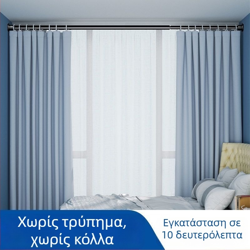 Τελεσκοπική ράγα ρούχων χωρίς διάτρηση για μπαλκόνι και μπάνιο, πλαστική εσωτερική απλώστρα ρούχων, μοντέρνο μινιμαλιστικό στυλ