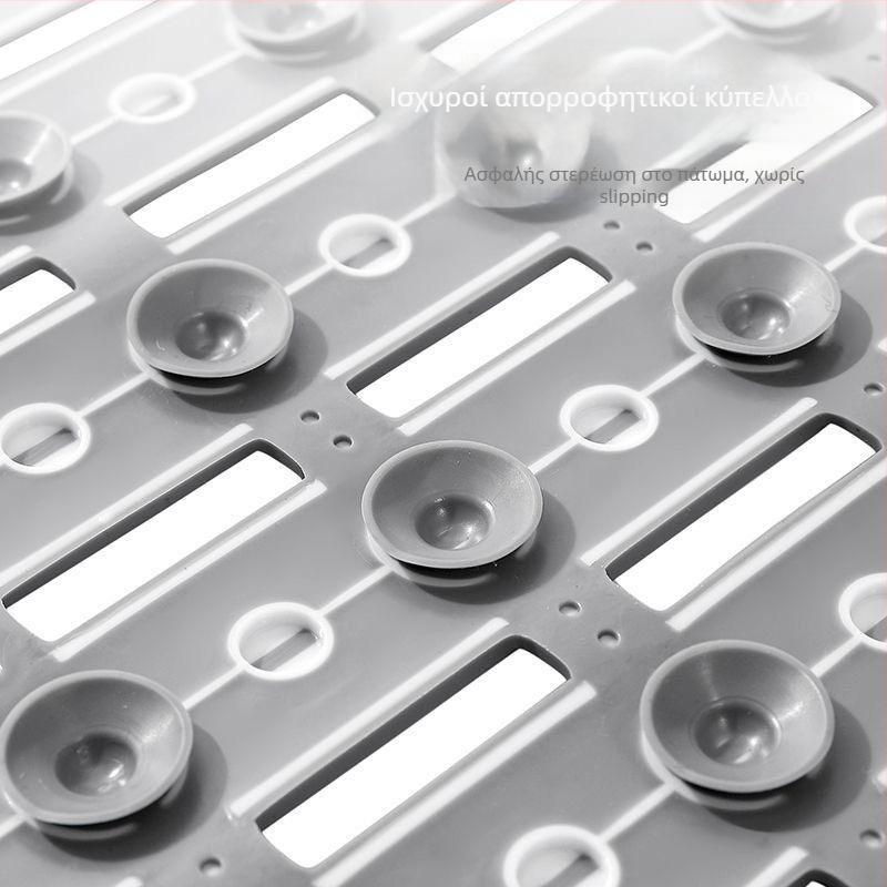 Αντιολισθητικό χαλάκι μπάνιου - τετράγωνο, από TPE, ριγέ σχέδιο, για μπάνιο και μπαλκόνι, μοντέρνο απλό στυλ