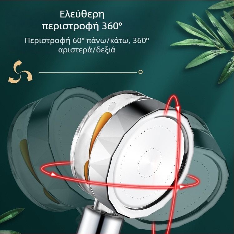 Φορητό ντους χειρός με λειτουργίες ψεκασμού, μασάζ και βροχής (ABS σώμα, στυλ Λάιτ Λούξουρι, μοντέλο 04221)