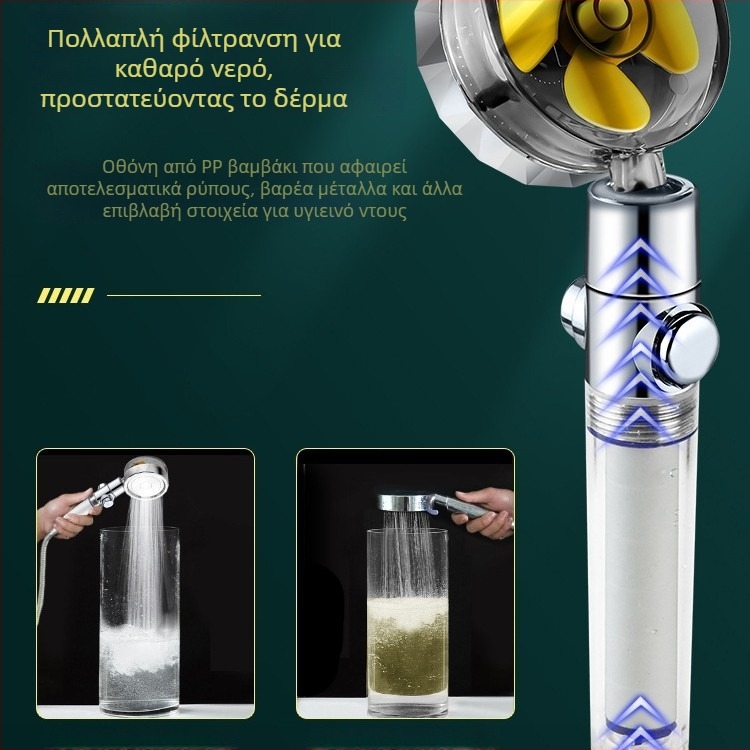 Φορητό ντους χειρός με λειτουργίες ψεκασμού, μασάζ και βροχής (ABS σώμα, στυλ Λάιτ Λούξουρι, μοντέλο 04221)