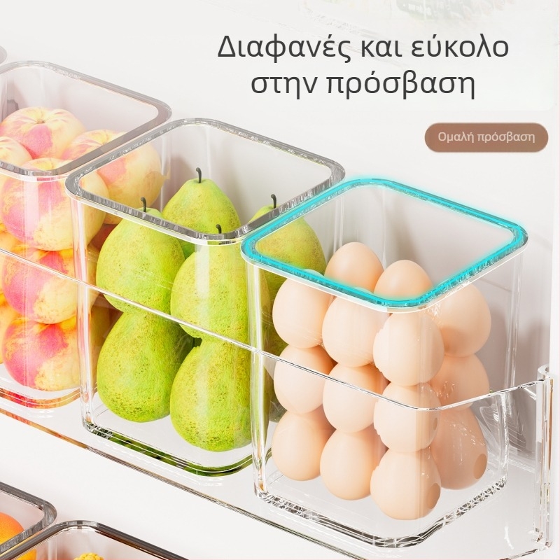 Δοχείο αποθήκευσης αυγών για την πλευρική πόρτα του ψυγείου, διατήρηση φρεσκάδας φρούτων και λαχανικών, κατηγορία τροφίμων, PET υλικό, οργάνωση κουζίνας