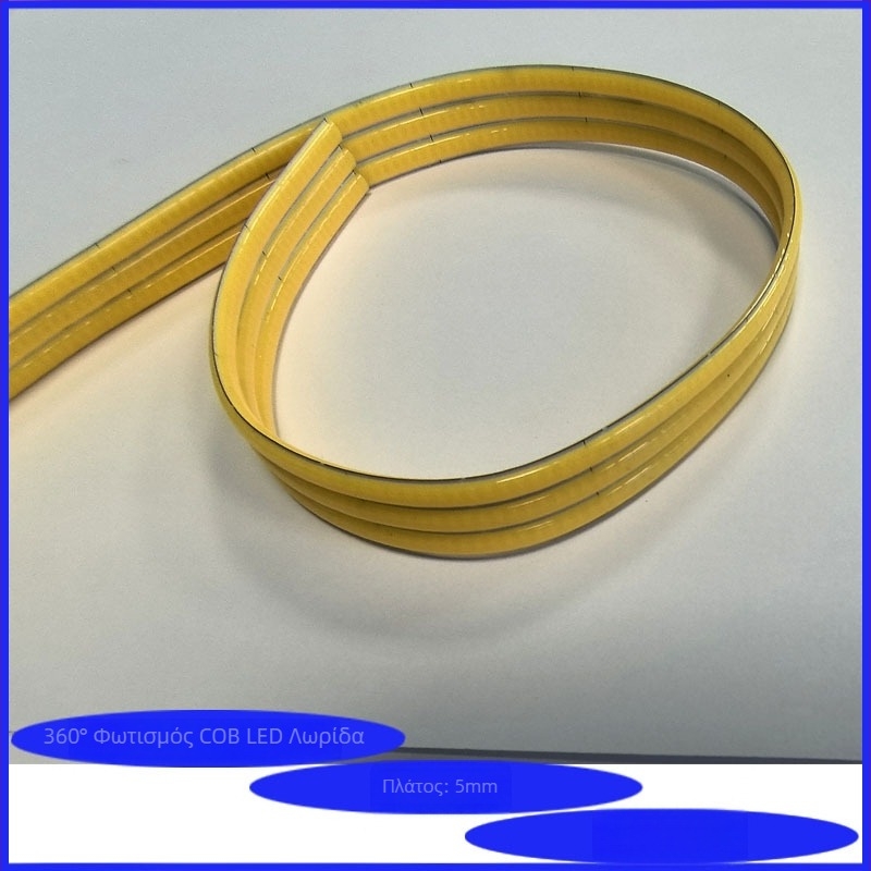 LED COB ευέλικτη λωρίδα φωτισμού, 3 mm διπλής όψεως, χαμηλής τάσης, COB συσκευασμένα LED, γραμμική εσωτερική/εξωτερική χρήση