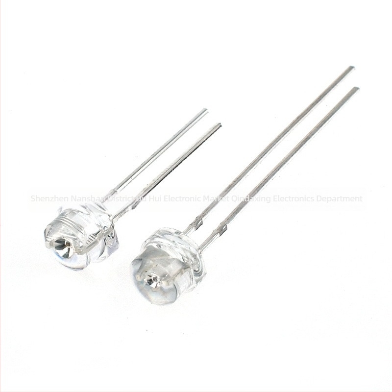 F5 LED διόδοι με καπέλο από ψάθα, 3.0–3.2V, 20mA, 0.1W, CRI 70–80, γωνία δέσμης 45°