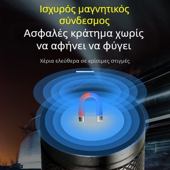 Φακός LED με μαγνήτη, φόρτιση USB, μπαταρία 2000 mAh, εμβέλεια 100–200 μέτρα