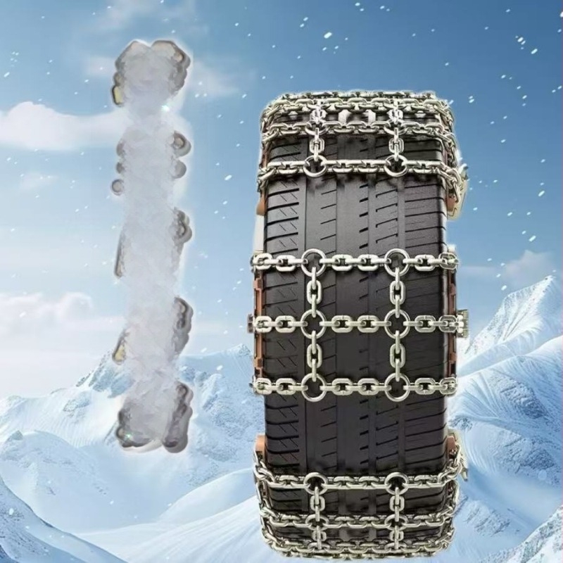 Ατσάλινη αλυσίδα αντιολίσθησης ελαστικών αυτοκινήτου για πάγο και χιόνι, καθολική εφαρμογή σε SUV και επιβατικά, προσαρμοζόμενη, για ελαστικά 145–285