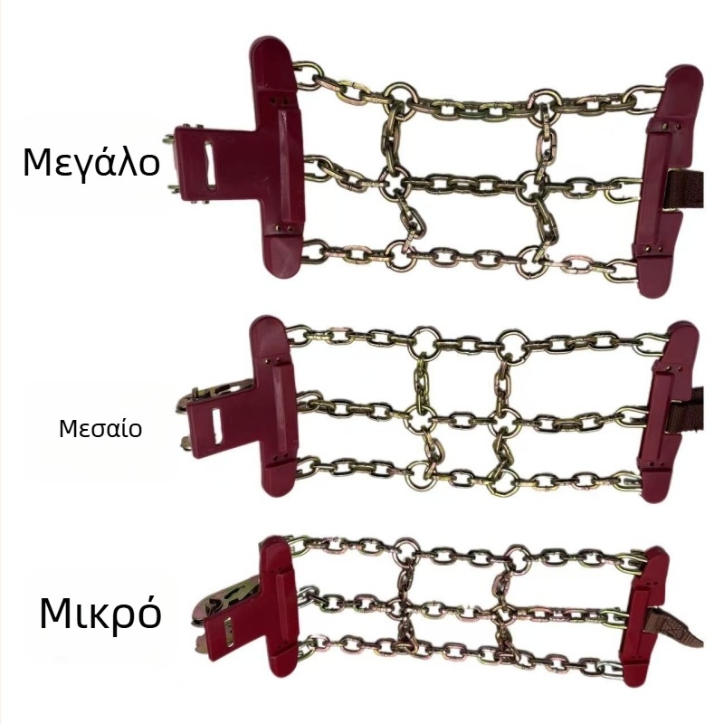 Ατσάλινη αλυσίδα αντιολίσθησης ελαστικών αυτοκινήτου για πάγο και χιόνι, καθολική εφαρμογή σε SUV και επιβατικά, προσαρμοζόμενη, για ελαστικά 145–285