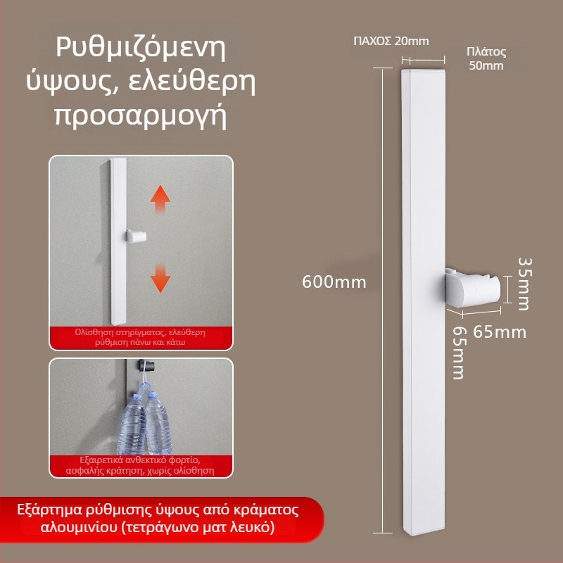 Στήλη ντους, Space αλουμίνιο, μοντέλο 6584512, επιτοίχια τοποθέτηση, 0–90°C / 0–1,6 MPa