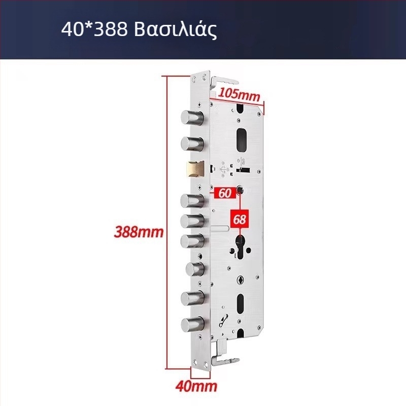 Σώμα κλειδώματος πόρτας με αναγνώριση δακτυλικού αποτυπώματος, από ανοξείδωτο ατσάλι, κεφαλή τετράγωνη και κυκλική, μη τυποποιημένο μοντέλο, μοντέρνος μινιμαλιστικός σχεδιασμός, βάρος 1