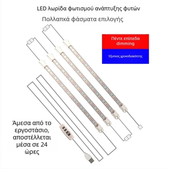 Ολοκληρωμένο LED φως ανάπτυξης φυτών για θερμοκήπιο – λωρίδα φωτισμού με 40 LED, 3000 lm, IP66, 220V, 6500K