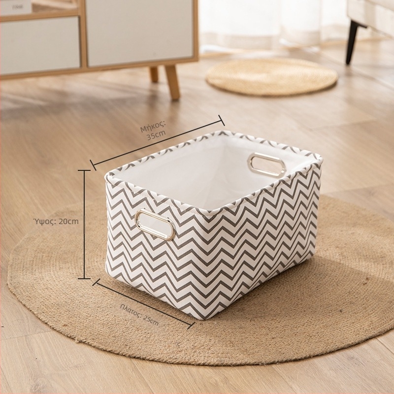 Υφασμάτινο καλάθι αποθήκευσης γραφείου σε στυλ συρταριού, για υπνοδωμάτιο, με ριγέ μοτίβο, φορητό και πολυχρηστικό