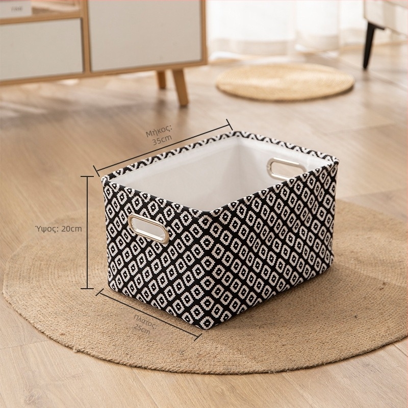 Υφασμάτινο καλάθι αποθήκευσης γραφείου σε στυλ συρταριού, για υπνοδωμάτιο, με ριγέ μοτίβο, φορητό και πολυχρηστικό