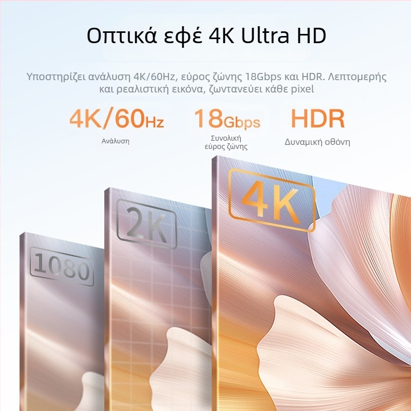 HDMI καλώδιο επέκτασης αρσενικό προς θηλυκό, 4K60, επίχρυσες επαφές, μήκη 0.5 m, 1 m, 1.5 m, 2 m, 3 m