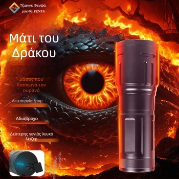 Φακός χειρός LED με εξαιρετικά φωτεινή δέσμη, 15W, 1500lm, εμβέλεια 1000m, μπαταρία 3×18650, IPX4