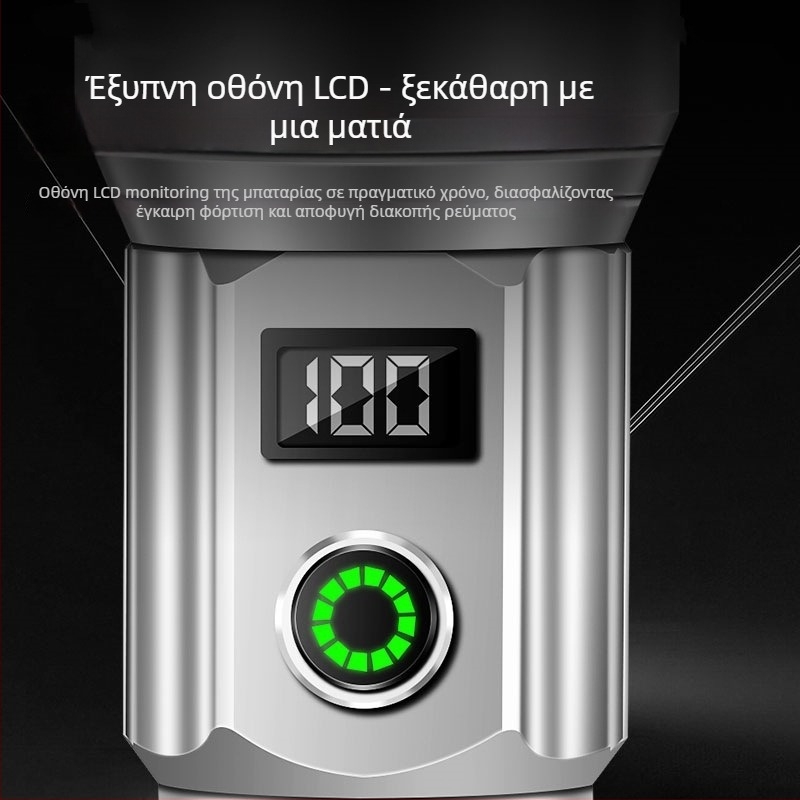 Φακός κατασκήνωσης με πυρακτώμενο λαμπτήρα, επαναφορτιζόμενος, διακόπτης με κουμπί