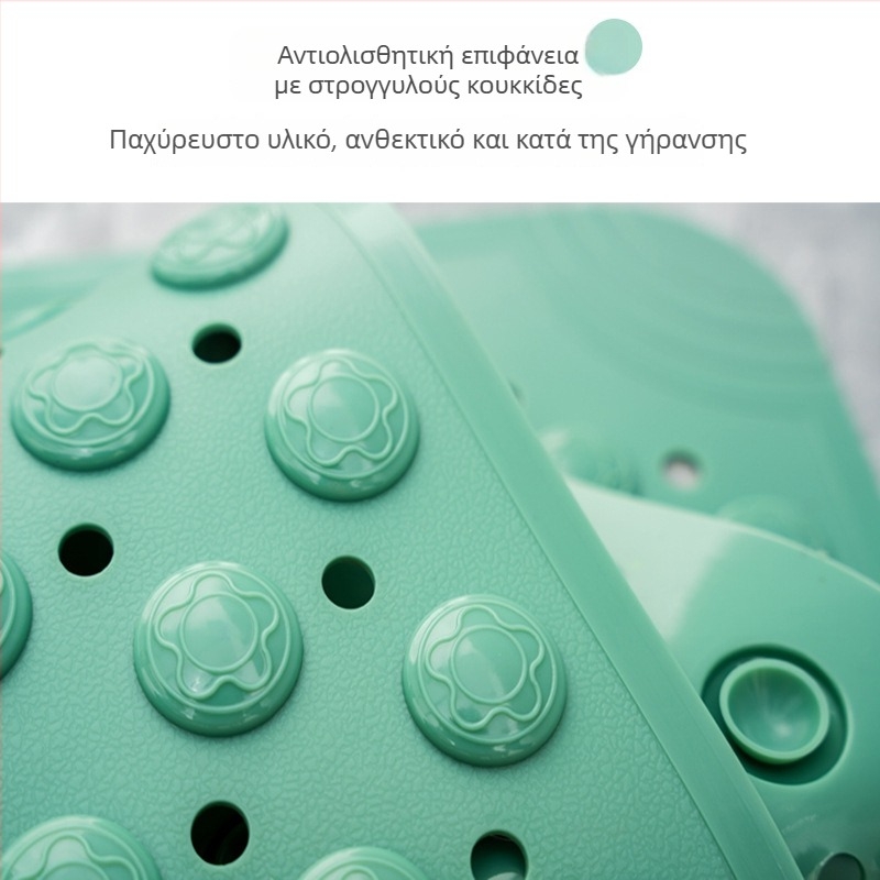 Αντιολισθητικό χαλάκι μπάνιου για ντους και δάπεδο τουαλέτας, PVC τετράγωνο, μοντέρνο μινιμαλιστικό στυλ