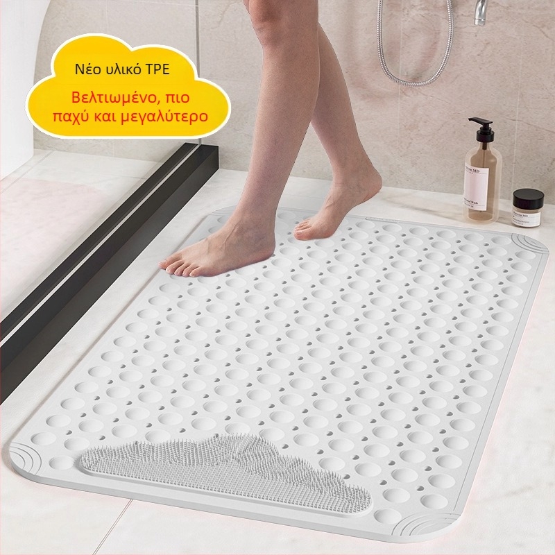Μπάνιο αντιολισθητικό χαλάκι - ΤΠΕ, τετράγωνο σχήμα, μοντέρνος απλός σχεδιασμός, πλένεται με νερό