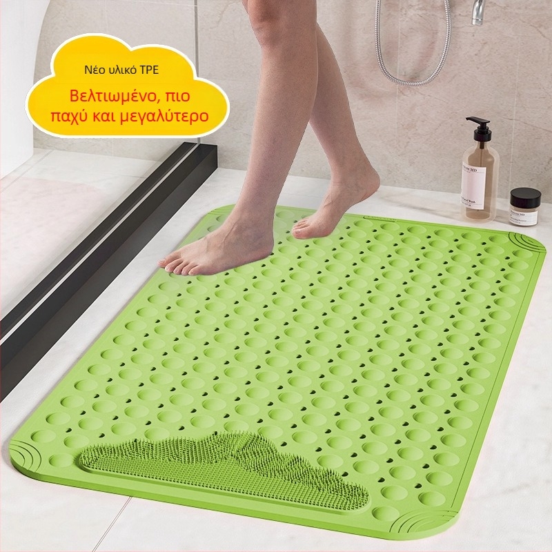 Μπάνιο αντιολισθητικό χαλάκι - ΤΠΕ, τετράγωνο σχήμα, μοντέρνος απλός σχεδιασμός, πλένεται με νερό