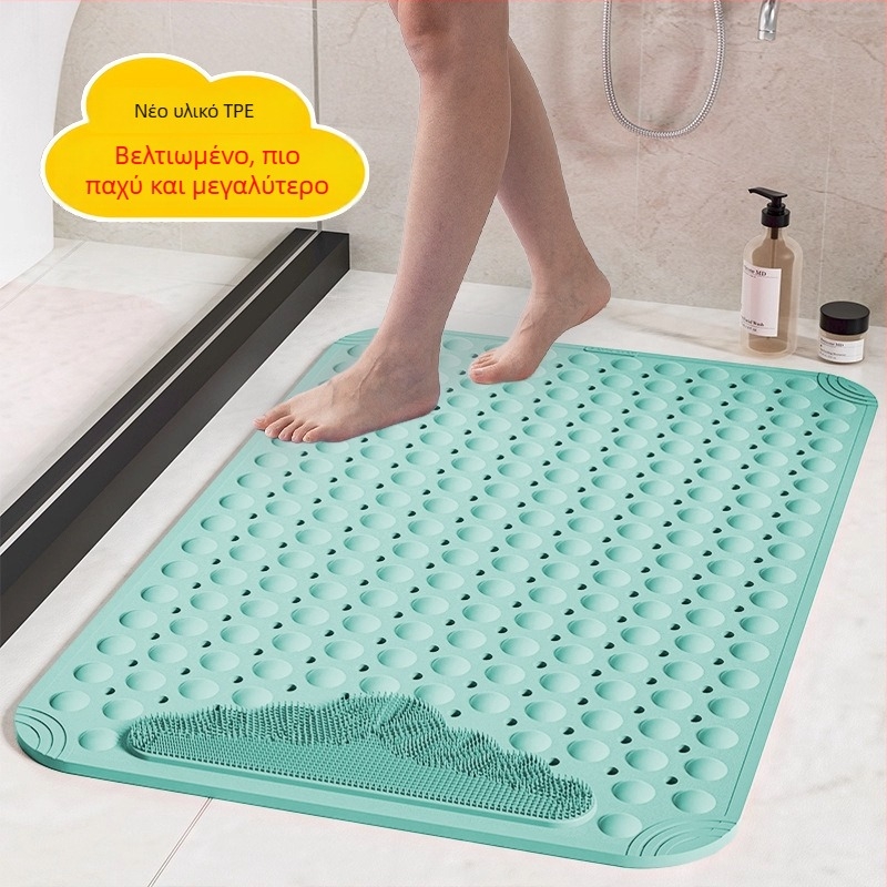 Μπάνιο αντιολισθητικό χαλάκι - ΤΠΕ, τετράγωνο σχήμα, μοντέρνος απλός σχεδιασμός, πλένεται με νερό