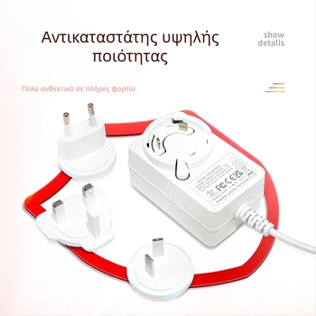 Τροφοδοτικό 12V 2A με Αντικαταστάσιμο Κεφάλι, Τοίχου 24W, DC Καλώδιο 1,2 m, Βύσμα 5,5×2,1 mm