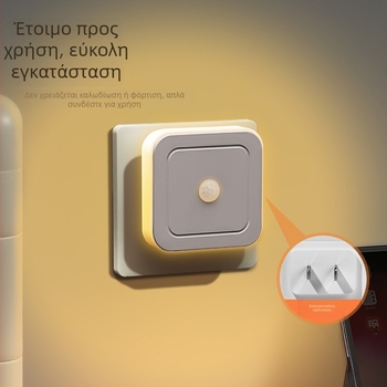 LED νυχτερινό φως με αισθητήρα ανθρώπινου σώματος και βύσμα US – Plug-in, διακόπτης επαγωγής, PS σκίαστρο, γεωμετρικό σχήμα, ≤36V, δυνατότητα εκτύπωσης λογότυπου