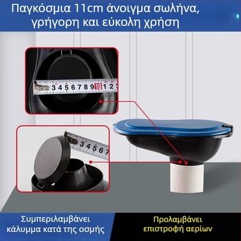 Πλαστικό προσωρινό squat τουαλέτα για κατασκευές — χωρίς δεξαμενή, κανονικής διαμέτρου σωλήνας αποχέτευσης, χωρίς φρεάτιο