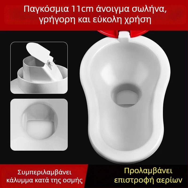 Πλαστικό προσωρινό squat τουαλέτα για κατασκευές — χωρίς δεξαμενή, κανονικής διαμέτρου σωλήνας αποχέτευσης, χωρίς φρεάτιο