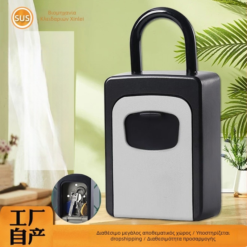 Μηχανικό κουτί αποθήκευσης κλειδιών με άγκιστρο, μοντέλο XL-901-2, κατασκευή από κράμα ψευδάργυρου-αλουμινίου, πάχος ράβδου κλειδώματος 10 mm, απόσταση ράβδων 40 mm, κατάλληλο για εργοτάξια, πόρτες, ξενοδοχεία και εταιρείες διακόσμησης