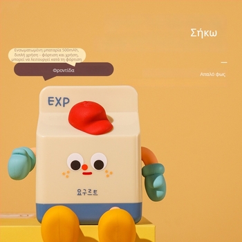 Νυχτερινό φως με σχέδιο καρτούν σε κουτί γάλακτος, ενσωματωμένη μπαταρία, ABS διακοσμητικό, CE πιστοποίηση, κουμπί διακόπτης, εκτυπωμένο λογότυπο