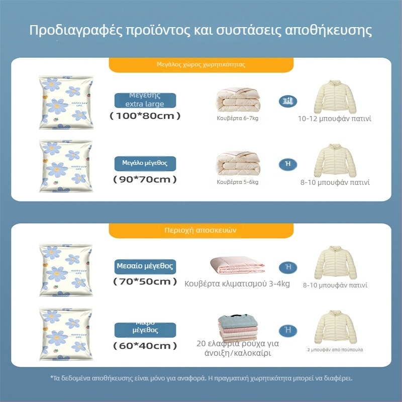 Σακούλα κενού συμπίεσης για ρούχα και παπλώματα, με ηλεκτρική αντλία, PA+PE υλικό, μοντέλο: κρεμαστή σακούλα αποθήκευσης, μάρκα Shell Stone