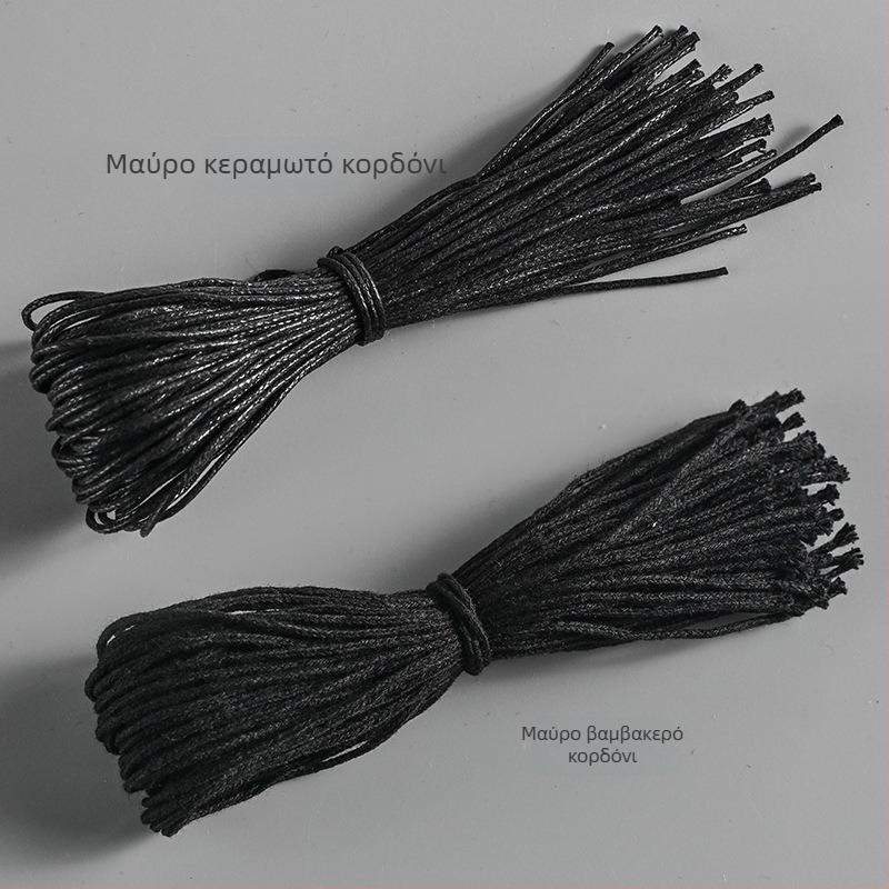 Κορδόνι ετικέτας ρούχων, χειροποίητο κερωμένο σκοινί, βαμβακερό νήμα, επαναχρησιμοποιήσιμο, πλαστική αγκράφα, για ρούχα