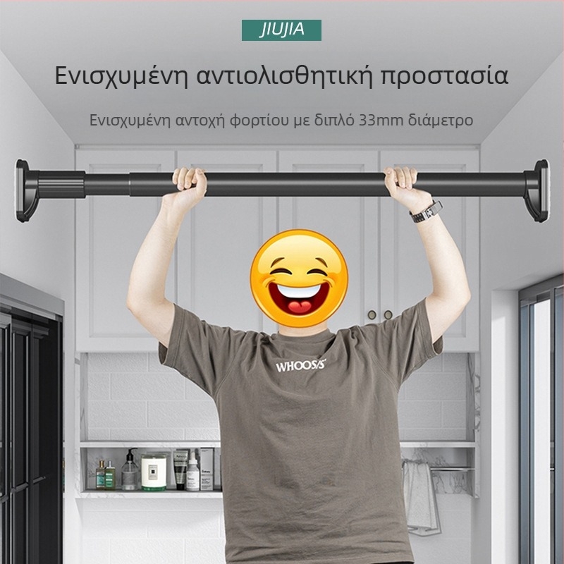 Laijie τηλεσκοπική ράγα ντους χωρίς διάτρηση, χωρίς εγκατάσταση, για στέγνωμα ρούχων σε μπαλκόνι, ανοξείδωτο ατσάλι, μοντέρνος μινιμαλισμός