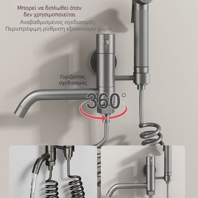 Χαλκός Mop Pool βρύση με διπλή κατασκευή, άνοιγμα με κλειδί, επίστρωση βαφής φούρνου, μοντέρνο μινιμαλιστικό στυλ