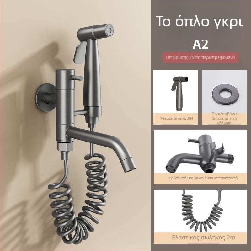 Χαλκός Mop Pool βρύση με διπλή κατασκευή, άνοιγμα με κλειδί, επίστρωση βαφής φούρνου, μοντέρνο μινιμαλιστικό στυλ