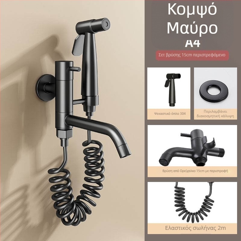 Χαλκός Mop Pool βρύση με διπλή κατασκευή, άνοιγμα με κλειδί, επίστρωση βαφής φούρνου, μοντέρνο μινιμαλιστικό στυλ