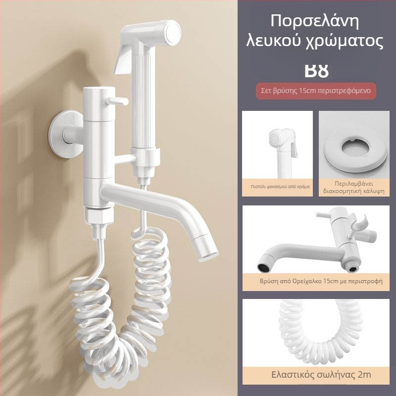 Χαλκός Mop Pool βρύση με διπλή κατασκευή, άνοιγμα με κλειδί, επίστρωση βαφής φούρνου, μοντέρνο μινιμαλιστικό στυλ