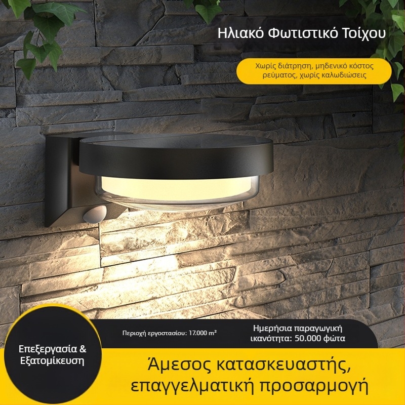 Φωτιστικό τοίχου εξωτερικού χώρου LED με ηλιακή τροφοδοσία, σε σχήμα πλανήτη, με τηλεχειριστήριο — LED 0,86 W, 3,7 V, διάρκεια λειτουργίας 6–12 ωρών, Μοντέλο XLTD-6106