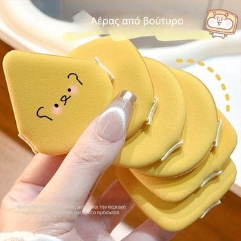 Σφουγγάρι foundation με διπλή χρήση στεγνό/υγρό, υδροφιλικό χωρίς λατέξ, τριγωνικό και με σχήμα σταγόνας, σετ 6 τεμάχια Jiaoposi