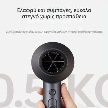 Konka στεγνωτήρας μαλλιών για οικιακή χρήση – αρνητικά ιόντα, 1600W, κινητήρας με βούρτσες, 220V, ψυχρός/θερμός αέρα, 2 ταχύτητες